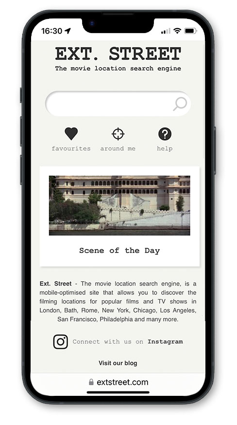 ExtStreet.com in use on smartphone - landing page